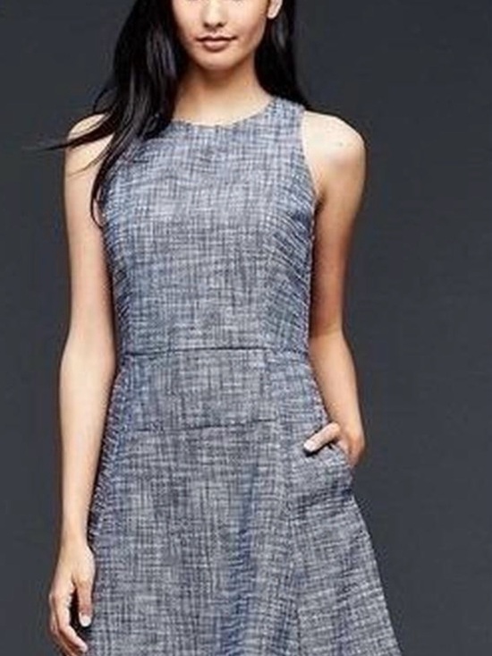 GAP Dresses & Skirts - GAP Sleeveless Midi Dress in Heather Blue-Gray